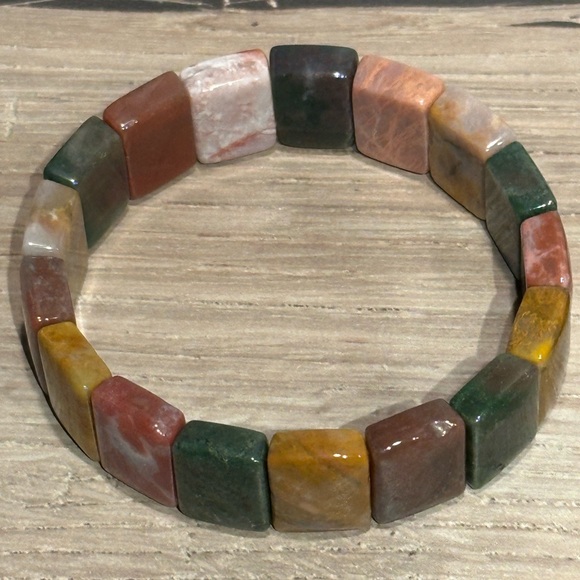 Jewelry - Multi-Color Indian Agate Soft Bangle Size 7